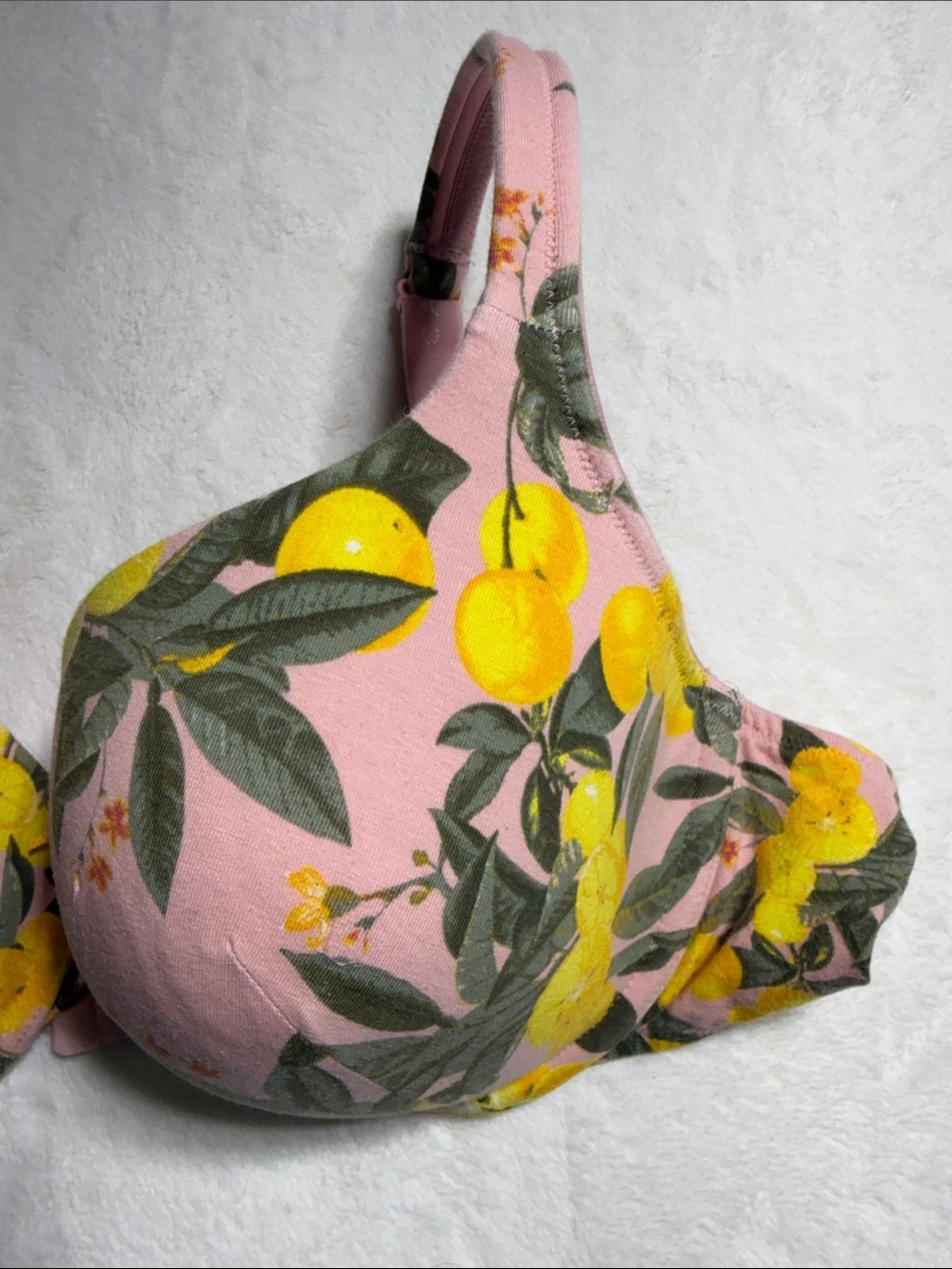 Cacique Pink Lemon-Print Underwire Bra - Picture 7 of 7